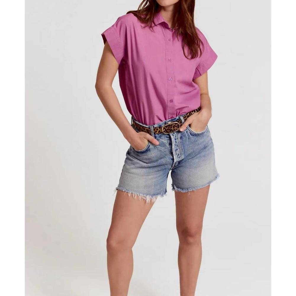 NEW THE SHIRT short sleeve boyfriend shirt in orchid